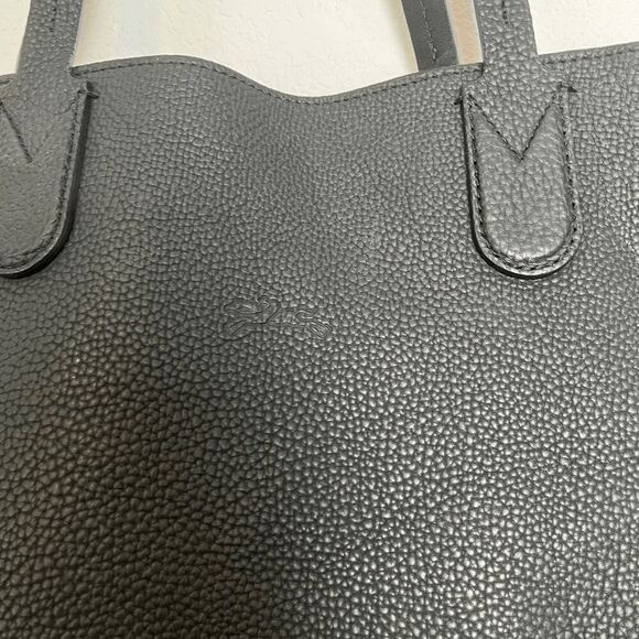 Longchamp Essential North/South Black Leather Tote Women's Purse - Picture 8 of 16